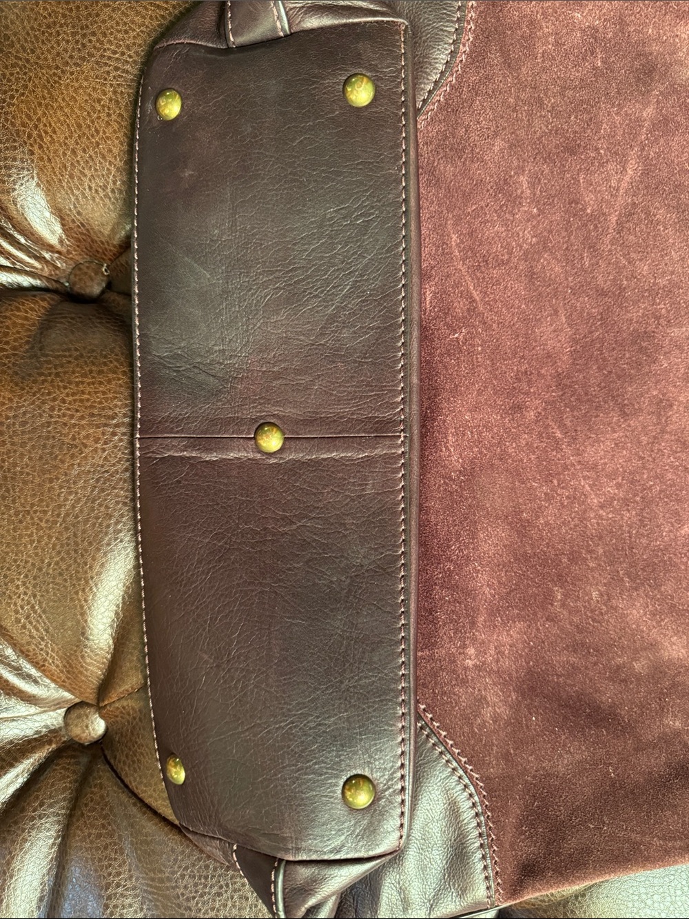 Frye Women's Suede and Leather Hobo Bag - Burgundy - Picture 3 of 6
